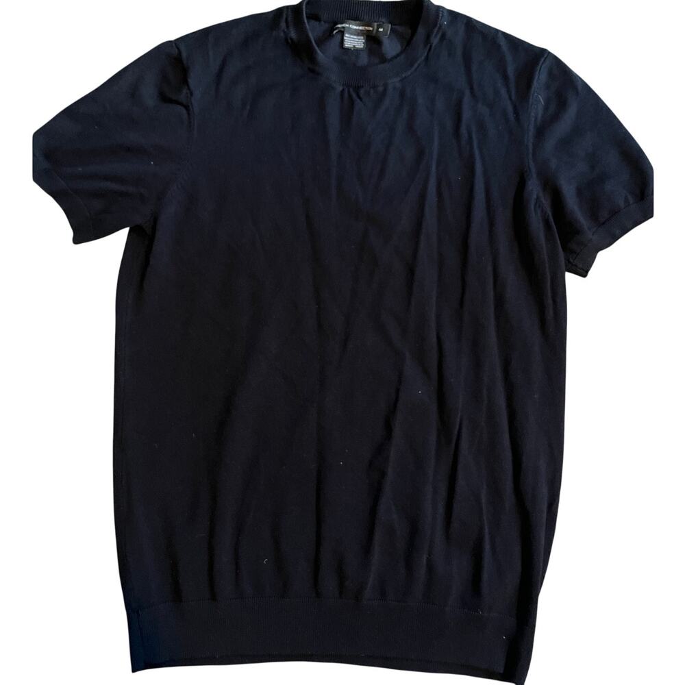French connection sweater short sleeve top black size med